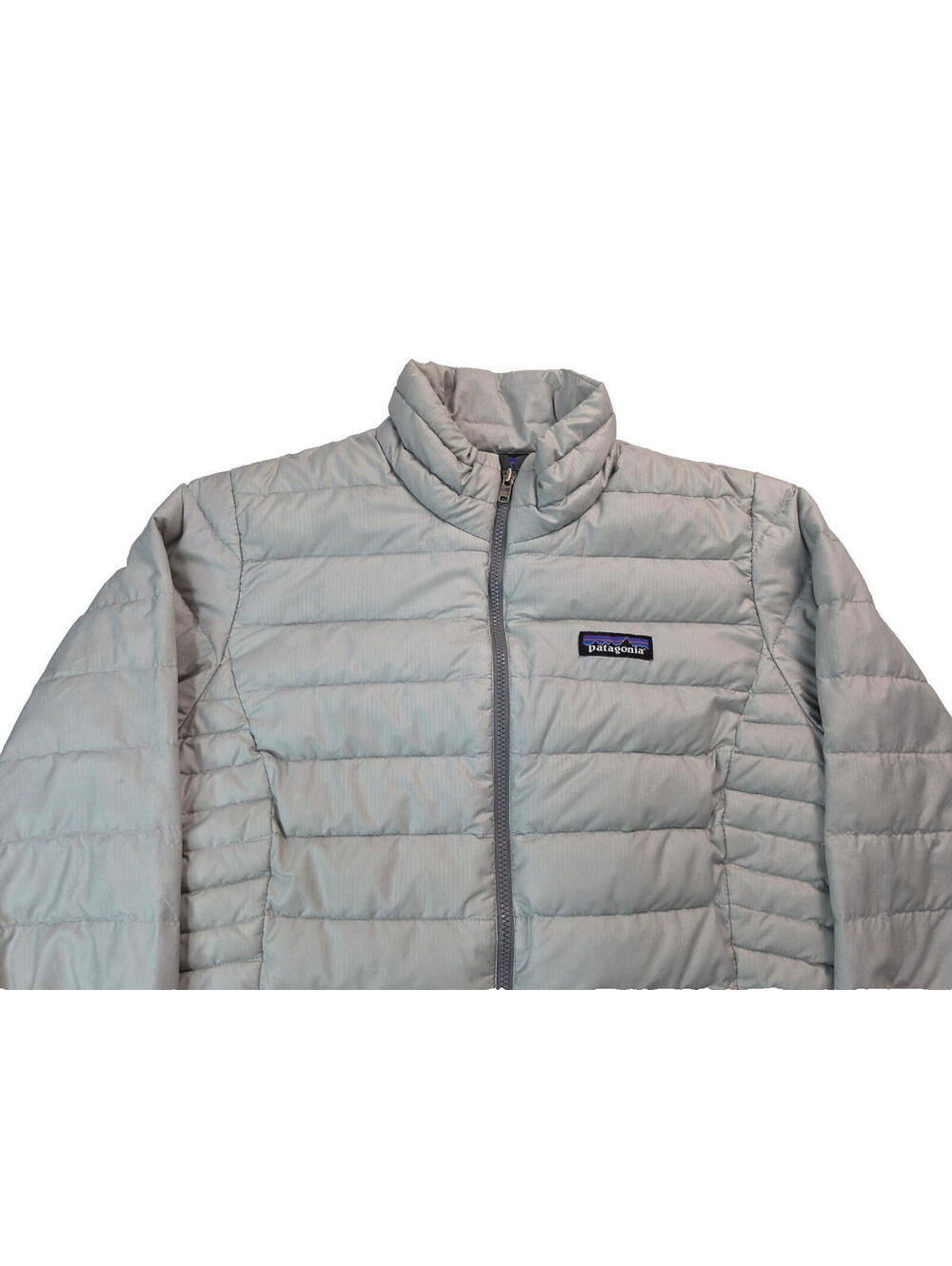 Patagonia Nano Puff Silver Gray Goose Down Sweater Puffer Jacket Womens Medium M - Picture 3 of 7